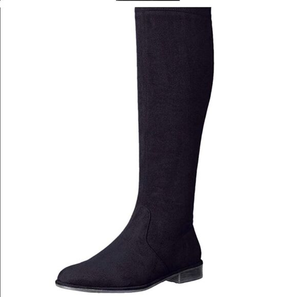Black Knee High Suede Boots Size 6 - Picture 8 of 9